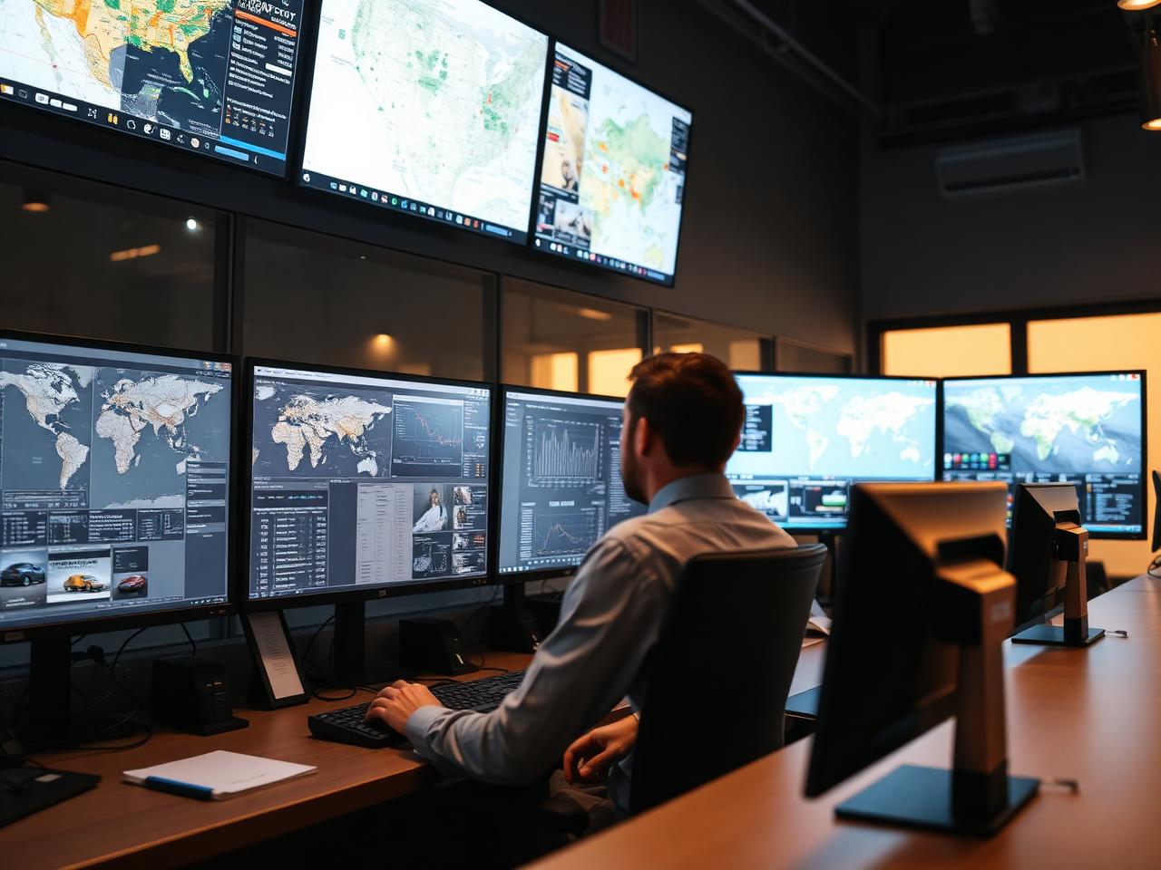 Dispatcher coordinating freight across multiple monitors